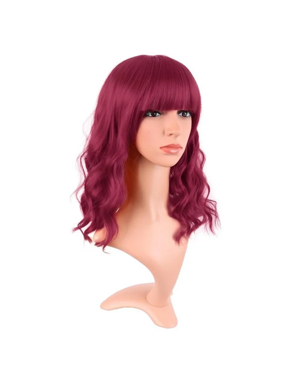 Women's Blood Red 14 Inch Fresh Bright Synthetic Ordinary Short Wavy Curly Wigs